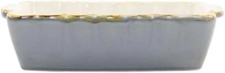 Vietri Bakers Gray Small Rectangular Baker, Artisan Oven Baking Dish, Stoneware Serving Pan/Bakeware