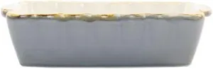 Vietri Bakers Gray Small Rectangular Baker, Artisan Oven Baking Dish, Stoneware Serving Pan/Bakeware