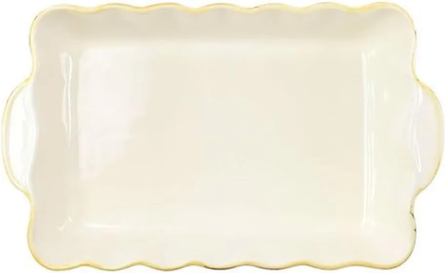 Vietri Bakers Green Medium Rectangular Baker, Oven Baking Dish, Stoneware Serving Pan/Bakeware