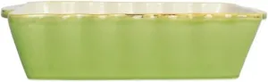 Vietri Bakers Green Medium Rectangular Baker, Oven Baking Dish, Stoneware Serving Pan/Bakeware
