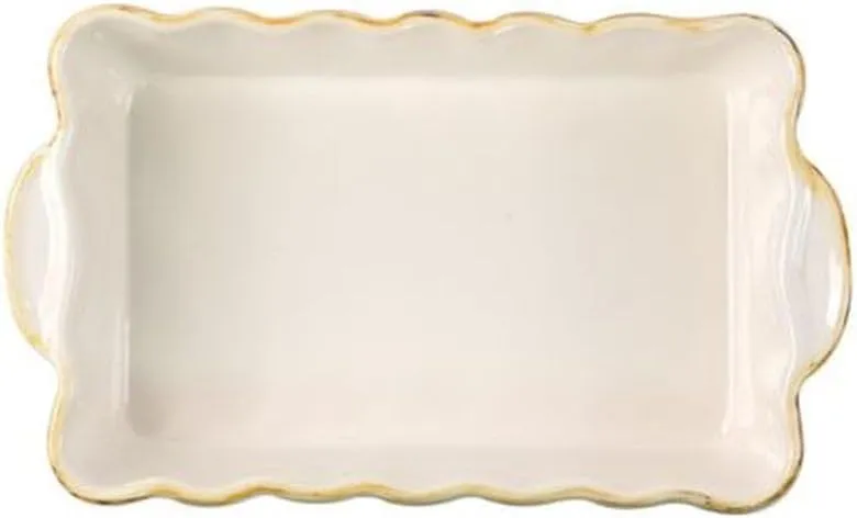 Vietri Bakers Green Small Rectangular Baker, Oven Baking Dish, Stoneware Serving Pan/Bakeware
