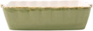 Vietri Bakers Green Small Rectangular Baker, Oven Baking Dish, Stoneware Serving Pan/Bakeware