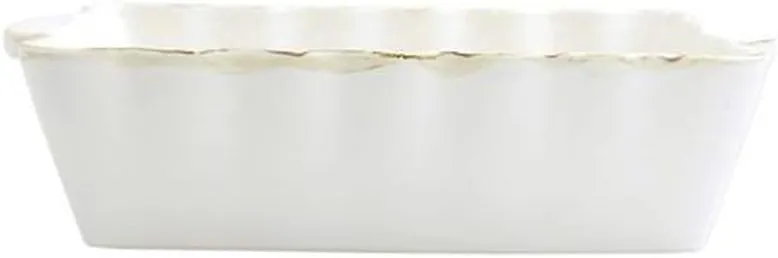 Vietri Bakers White Medium Rectangular Baker, Oven Baking Dish, Stoneware Serving Pan/Bakeware