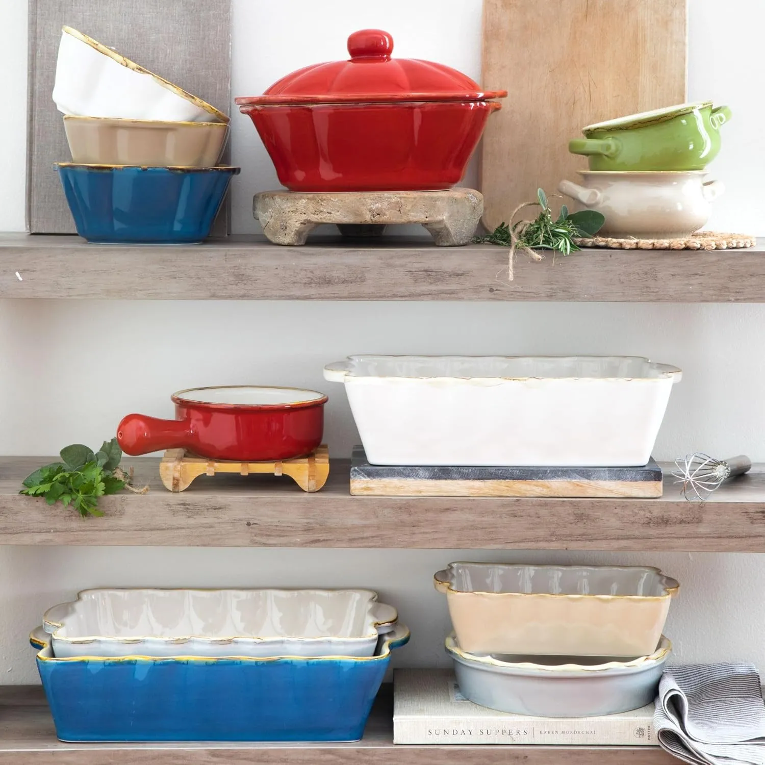 Vietri Bakers White Medium Rectangular Baker, Oven Baking Dish, Stoneware Serving Pan/Bakeware