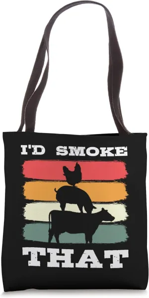 Vintage Smoke That Barbecue BBQ Grilling Chef Cook Barbeque Tote Bag