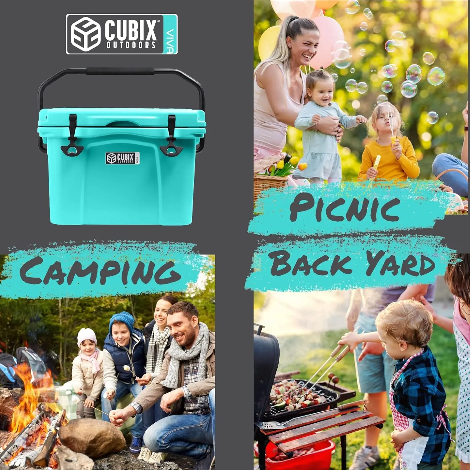 Viva Portable Rotomolded Hard Cooler, Heavy Duty Cooler Ice Chest, Insulated Cooler, Cold Retention for Travel, Beach, Camping, Fishing