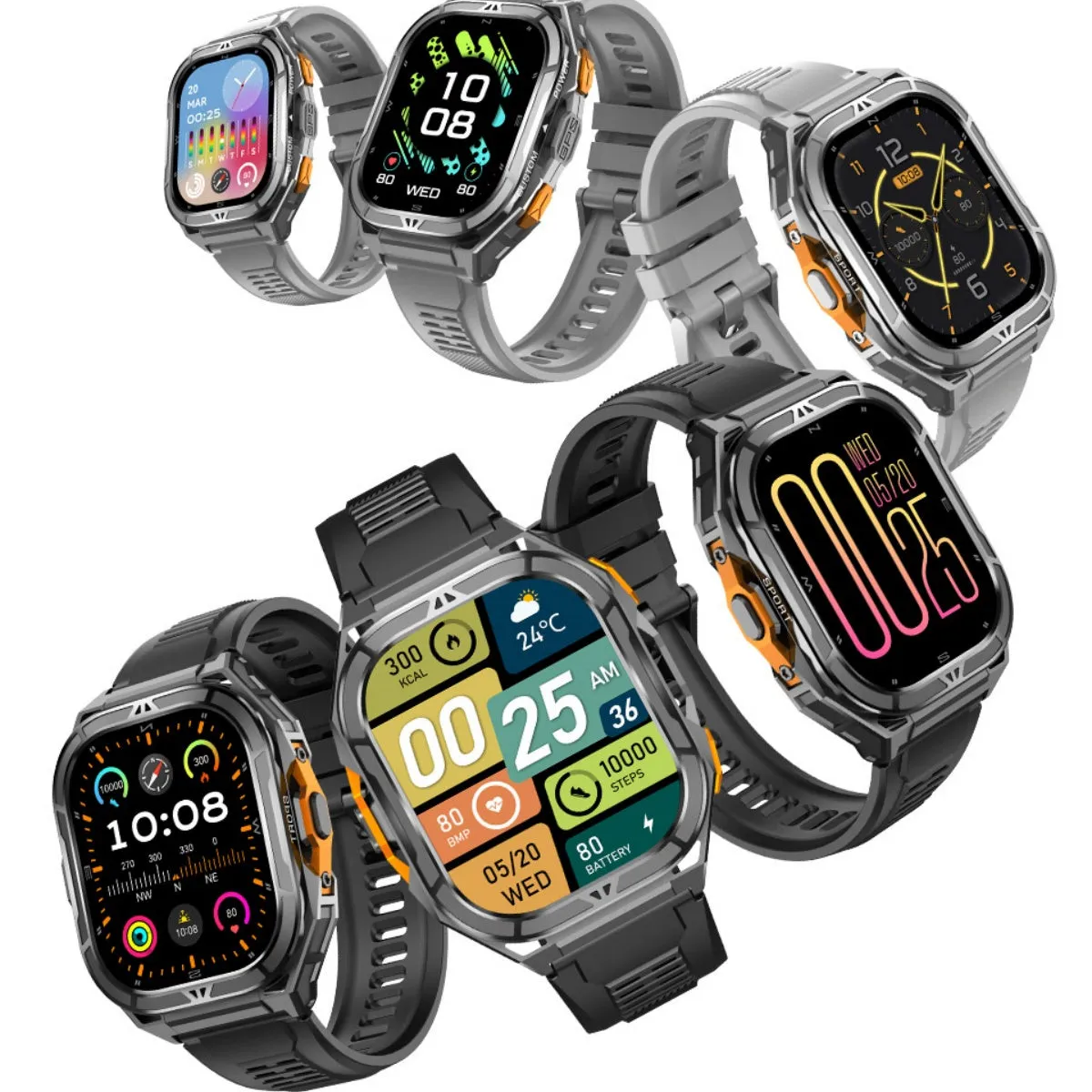 VWAR Apex GPS Smart Watch for Men 5ATM Deep Waterproof with GPS Compass Barometer Altimeter