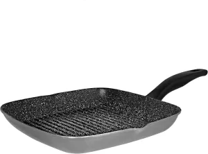 Warimex Stoneline 7907 Square Frying Pan Aluminium 28 x 28 cm Non-Stick Coating Suitable for Induction Cookers