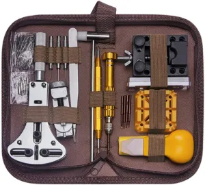 Watch Repair Kit,Watch Band Strap Repair Tool Kit Include Carrying Case,Link Remover,Spring Bar Tool,Pin,Holder,Hammer,Tweezers,Cloth for Battery Replacement