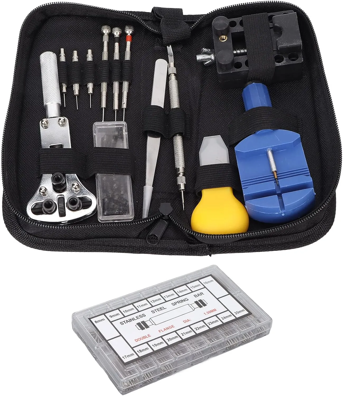 Watch Repair Tool Set, Watch Strap Remover Adjustable Back Case Opener Spring Bar Tool Set Watch Repair Kit for Home Use for Watch Repair Shop