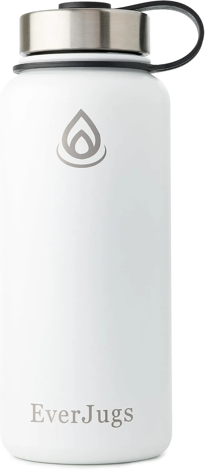 Water Bottle - 32 Oz, Wide Mouth, Premium Stainless Steel Lid/Bottle, Double Walled Vacuum Insulated, Thermo Mug, Metal Flask, Leak Proof, Eco-Friendly
