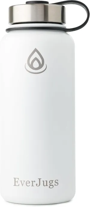 Water Bottle - 32 Oz, Wide Mouth, Premium Stainless Steel Lid/Bottle, Double Walled Vacuum Insulated, Thermo Mug, Metal Flask, Leak Proof, Eco-Friendly