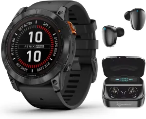 Wearable4U Garmin Fenix 7X Pro – Solar Edition 51 mm: Sunlight-Visible Display Up to 37 Days Battery Life, Multisport & Outdoor High-Performance Multi-Band GPS Smart Watch w/Flashlights Gift Bundle
