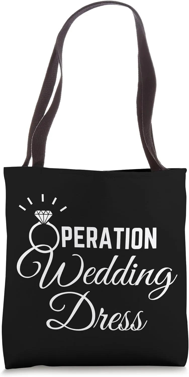 Wedding Dress Shopping Shirt Operation Wedding Dress Tote Bag