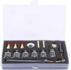 Welding Torch Accessories Kit, Glass Cup Brass Welder Power Tool Consumables for WP-17/18/27 with Tungsten Clamp, Tail, and Silicone