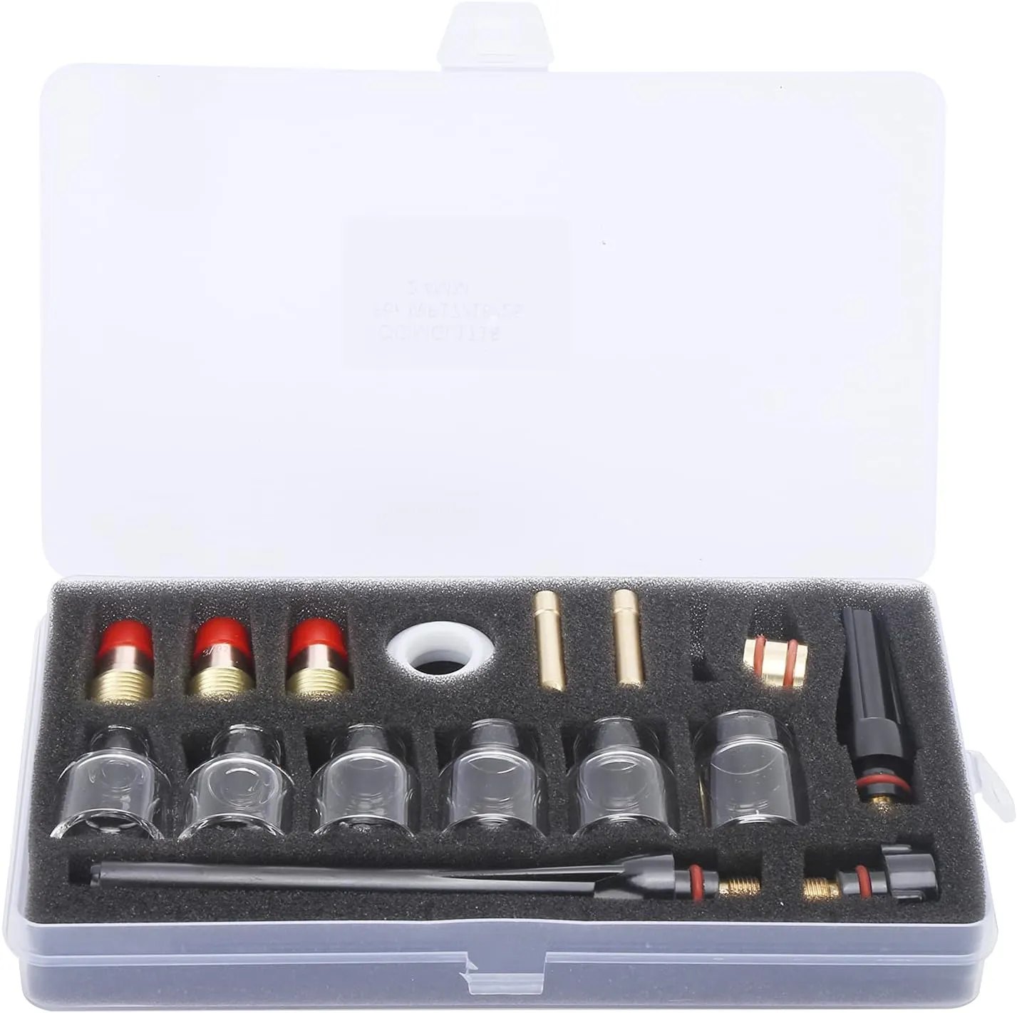 Welding Torch Accessories Kit, Glass Cup Brass Welder Power Tool Consumables for WP-17/18/27 with Tungsten Clamp, Tail, and Silicone