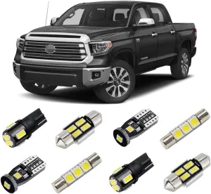 White LED Interior Light Kit for Toyota Tundra 2014 2015 2016 2017 2018 2019 2020 2021 Super Bright 6000K Interior LED Bulbs Package   Cargo Lights   License Plate Lights and Install Tool