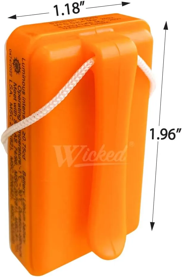 WICKED Life Jacket LED Strobe Light for Emergency Overboard Survival; Water Activated High Intensity Beam Long Range Rescue (12 Pack)
