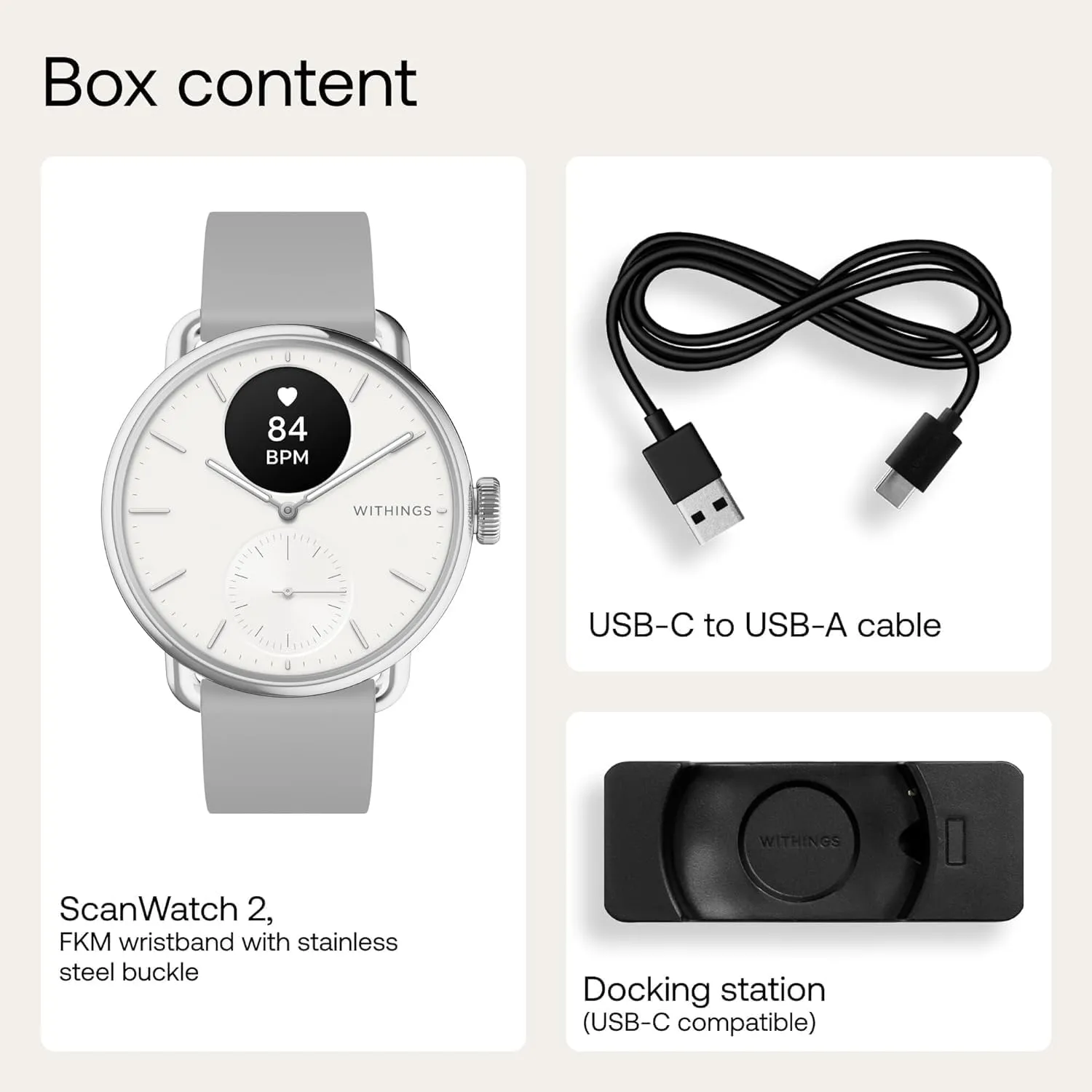 Withings ScanWatch 2 - Hybrid Smart Watch, Heart Rate Monitoring, Fitness Tracker, Cycle Tracker, Sleep Monitoring, GPS Tracker, 30-Day Battery Life, Android & Apple Compatible, HSA/FSA