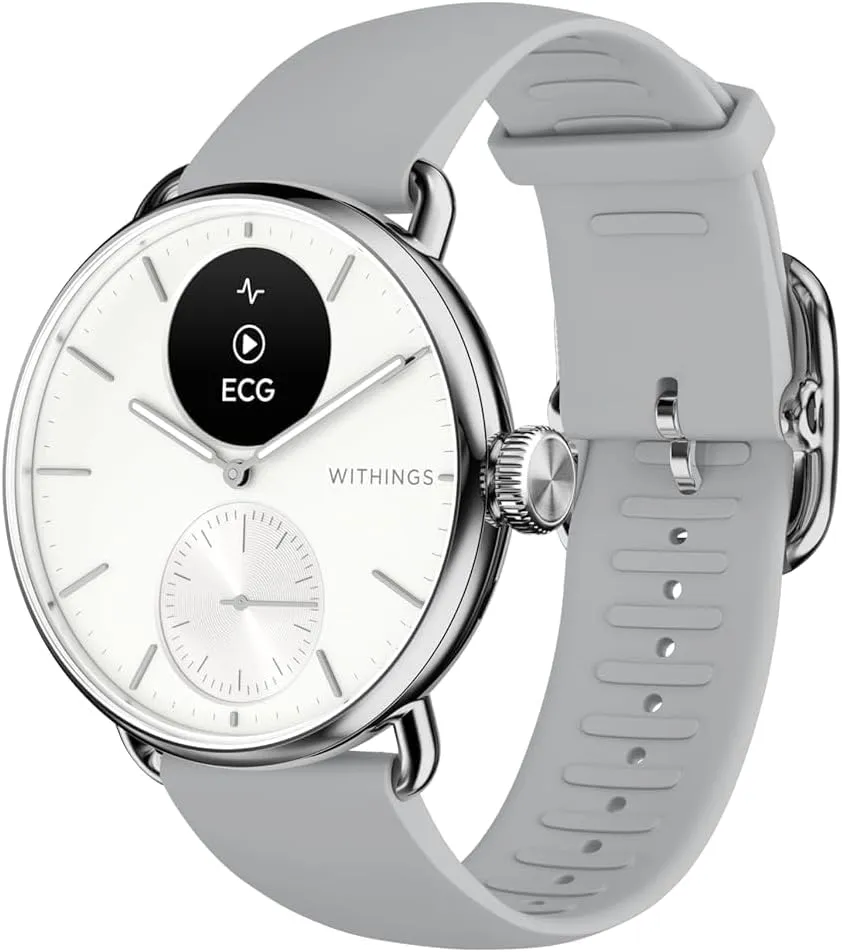 Withings ScanWatch 2 - Hybrid Smart Watch, Heart Rate Monitoring, Fitness Tracker, Cycle Tracker, Sleep Monitoring, GPS Tracker, 30-Day Battery Life, Android & Apple Compatible, HSA/FSA