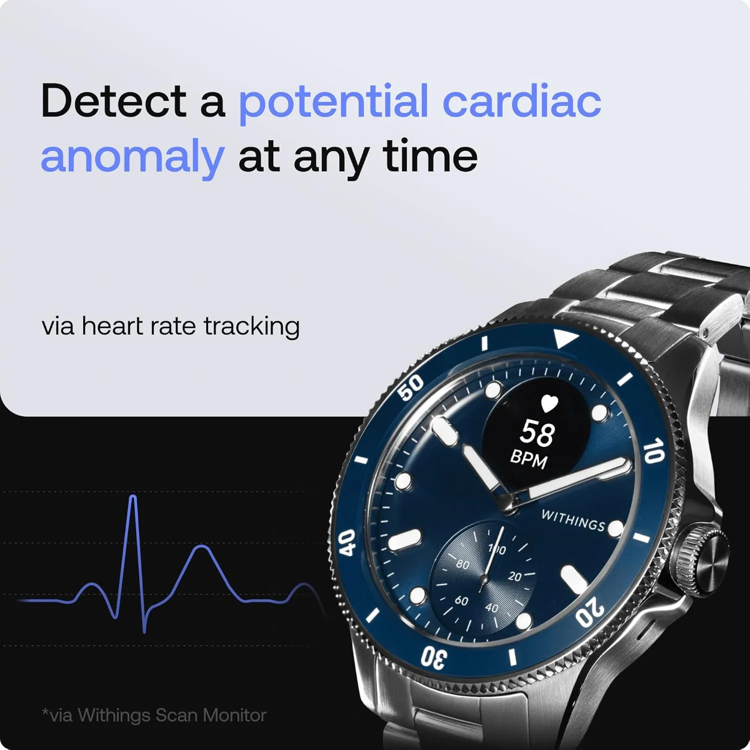 WITHINGS Scanwatch Nova - Heart Health Hybrid Smart Watch for Men & Women - SPO2, Temperature Monitoring, Sleep, Respiratory Health, Cycle Monitoring, 30-day Battery Life, Apple iOS/Android