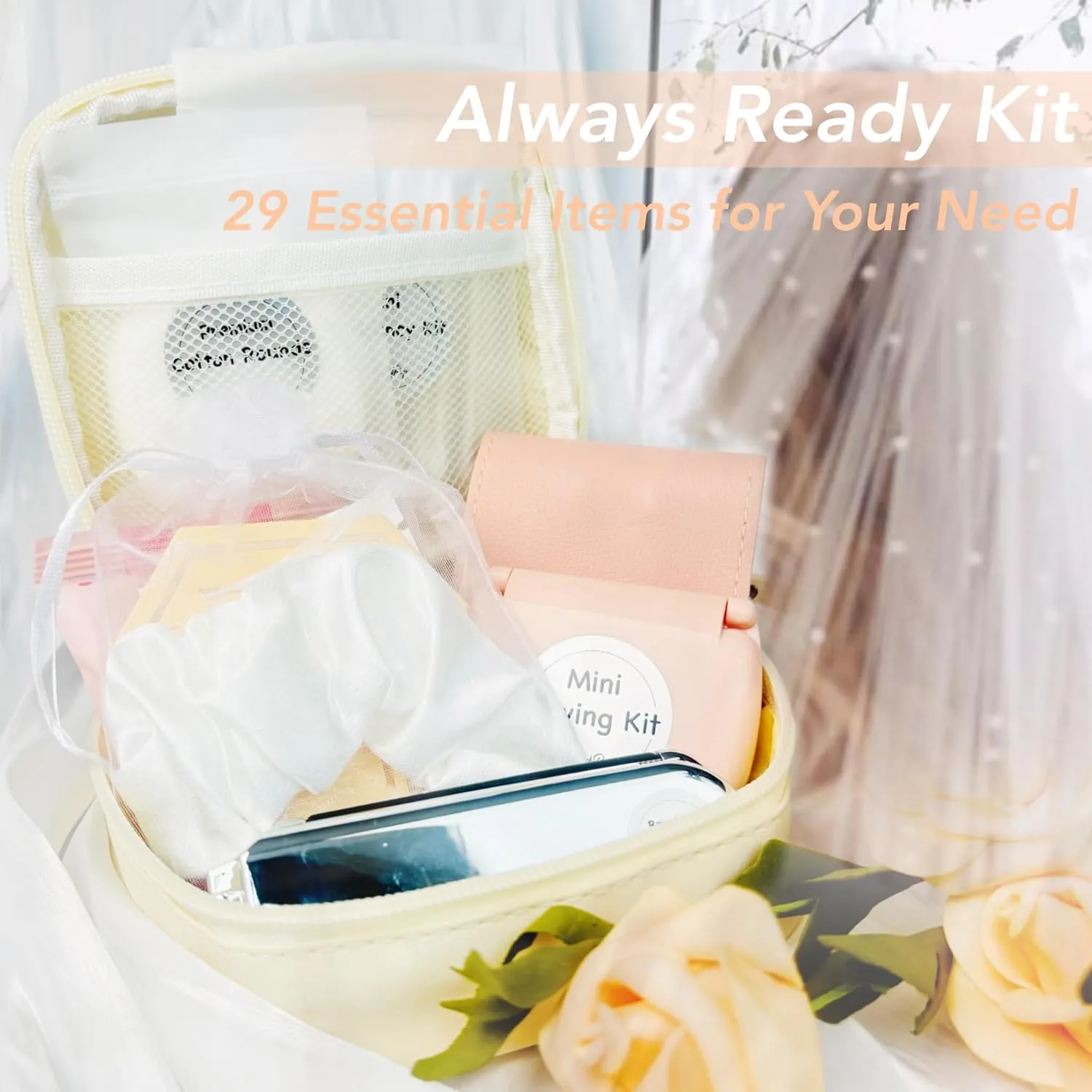 Women's Emergency Kit for Weddings 29 Essential Items for Brides Daily Use All in One Travel Kit Personal Care Survival Set for Team Bride