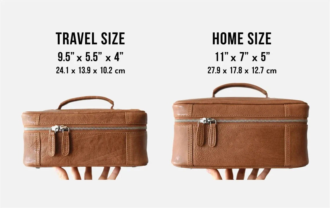 Women's Leather Toiletry Bag - Cute Makeup Case - Cosmetic case - Travel Accessory - Personal care bag - Dopp Kit - Utility bag