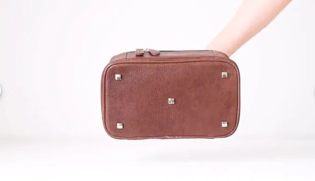 Women's Leather Toiletry Bag - Cute Makeup Case - Cosmetic case - Travel Accessory - Personal care bag - Dopp Kit - Utility bag