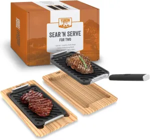 Yukon Glory™ SEAR 'N SERVE Set (BBQ Cast Iron Grill Pan Set)