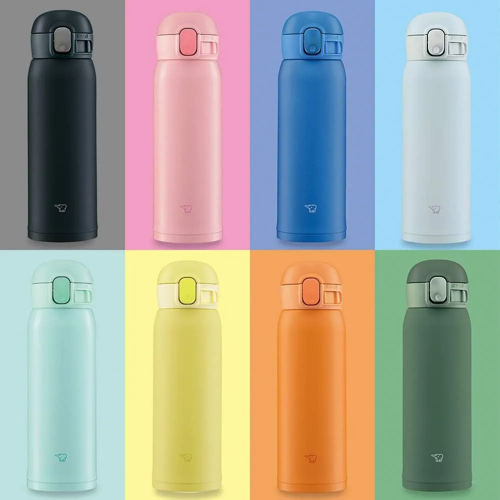 Zojirushi SM-WA48-GL Water Bottle, One-Touch Stainless Steel Mug, Seamless 0.48L Apple Green